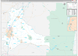 Marion County, OR Wall Map Premium Style 2024