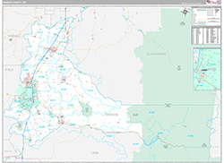 Marion County, OR Wall Map Premium Style 2026
