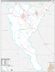 Marion County, SC Wall Map Premium Style 2026