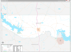 Marion County, TX Wall Map Premium Style 2023