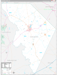 Marlboro County, SC Wall Map Premium Style 2024