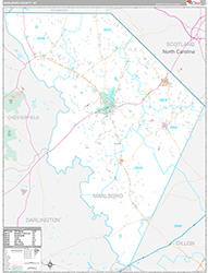 Marlboro County, SC Wall Map Premium Style 2026