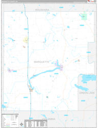 Marquette County, WI Wall Map Premium Style 2024