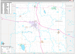 Marshall County Wall Map Premium Style 2026