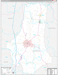 Marshall County Wall Map Premium Style 2026