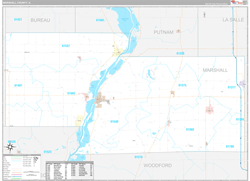 Marshall County, IL Wall Map Premium Style 2024
