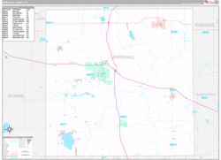 Marshall County, IN Wall Map Premium Style 2024