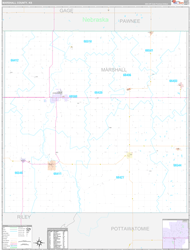 Marshall County, KS Wall Map Premium Style 2024