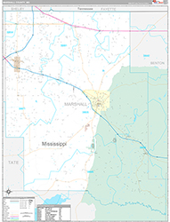Marshall County, MS Wall Map Premium Style 2026