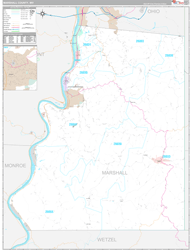 Marshall County, WV Wall Map Premium Style 2024