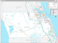Martin County Wall Map Premium Style 2026