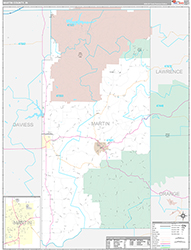 Martin County Wall Map Premium Style 2026