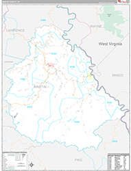 Martin County Wall Map Premium Style 2026
