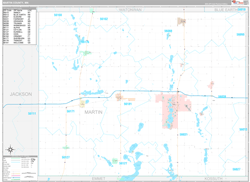 Martin County, MN Wall Map Premium Style 2024