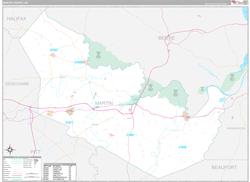 Martin County, NC Wall Map Premium Style 2024