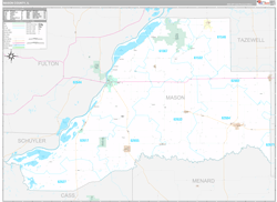 Mason County, IL Wall Map Premium Style 2024