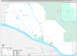 Massac County, IL Wall Map Premium Style 2024