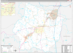 Maury County Wall Map Premium Style 2026