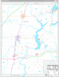 Mayes County Wall Map Premium Style 2026