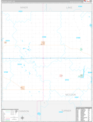 McCook County, SD Wall Map Premium Style 2024