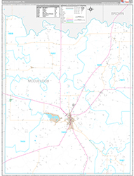 McCulloch County Wall Map Premium Style 2026