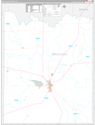 McCulloch County, TX Wall Map Premium Style 2024