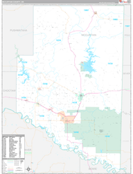 McCurtain County, OK Wall Map Premium Style 2024