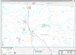 McDonald County Wall Map Premium Style 2026