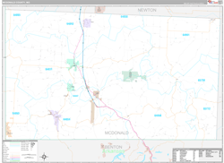 McDonald County, MO Wall Map Premium Style 2024