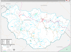 McDowell County Wall Map Premium Style 2026