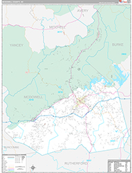 McDowell County, NC Wall Map Premium Style 2026