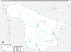 McLean County, KY Wall Map Premium Style 2026