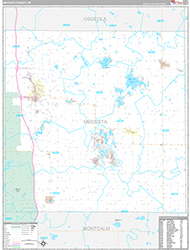 Mecosta County Wall Map Premium Style 2026