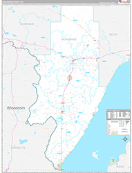Menominee County Wall Map Premium Style 2026