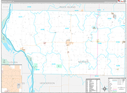 Mercer County Wall Map Premium Style 2026