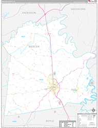 Mercer County Wall Map Premium Style 2026