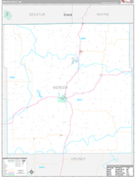 Mercer County Wall Map Premium Style 2026