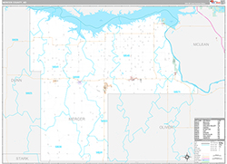 Mercer County Wall Map Premium Style 2026