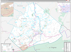 Mercer County Wall Map Premium Style 2026