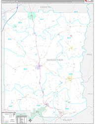 Meriwether County Wall Map Premium Style 2026
