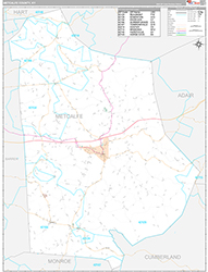 Metcalfe County, KY Wall Map Premium Style 2026