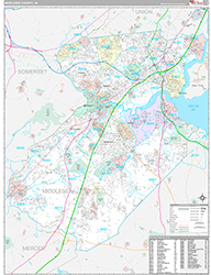 Middlesex County Wall Map Premium Style 2026