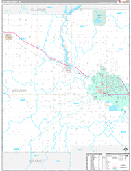 Midland County Wall Map Premium Style 2026