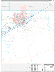 Midland County Wall Map Premium Style 2026