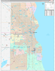 Milwaukee Premium Wall Map