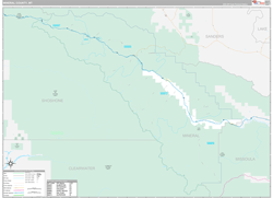 Mineral County, MT Wall Map Premium Style 2023
