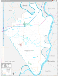Mississippi County Wall Map Premium Style 2026