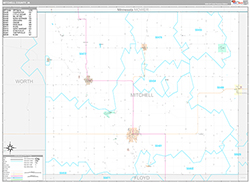 Mitchell County Wall Map Premium Style 2026