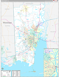 Mobile County Wall Map Premium Style 2026