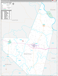Moniteau County Wall Map Premium Style 2026
